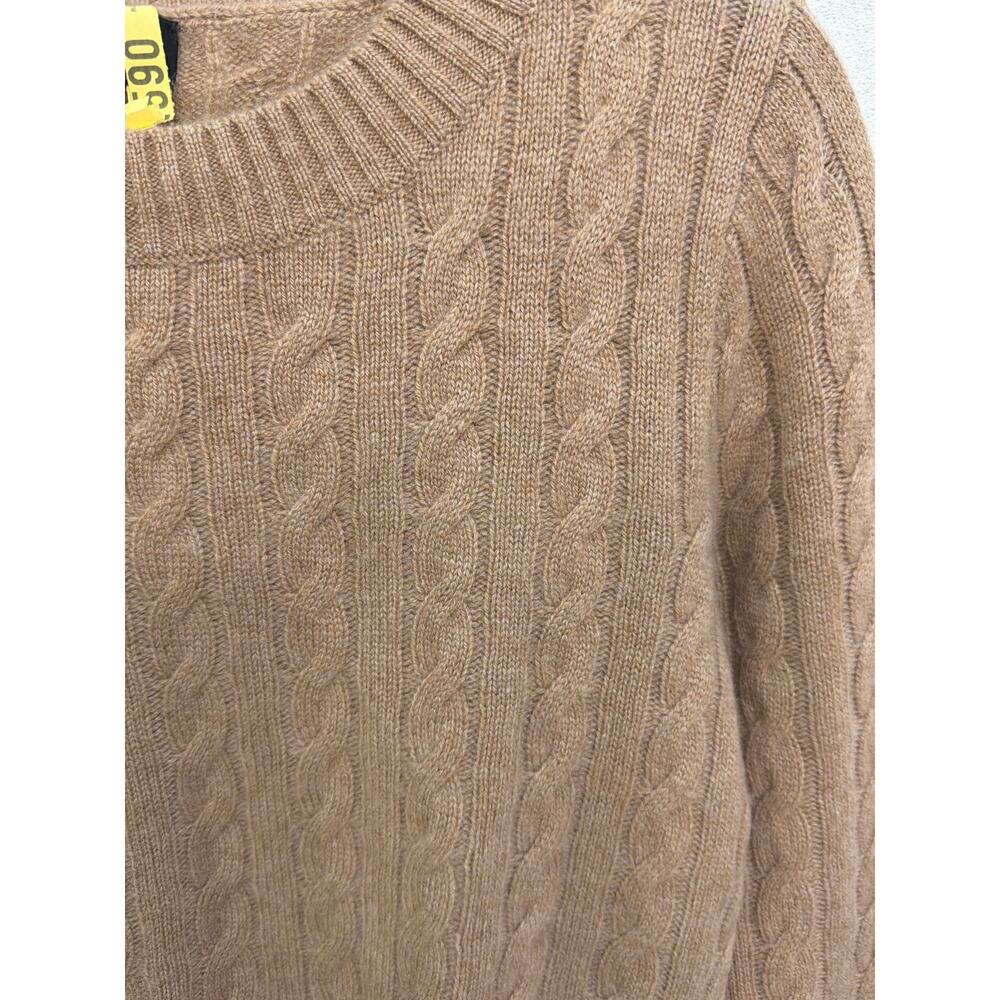 J. Crew Women’s 100% Cashmere Cable Knit Camel Pullover Sweater Size XS - Picture 2 of 7